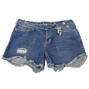 Industrial Cotton Jean Shorts Women's 11 Blue Denim Distressed 5 Pocket Pants